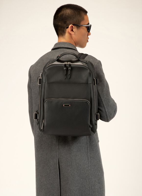 BLACK MIX COTTON/SYNT Backpacks - Bally