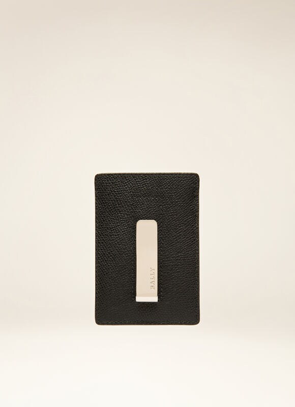 Taedy Mens Card Holder Black Leather Bally