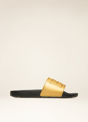METALLIC RUBBER Sandals and Slides - Bally