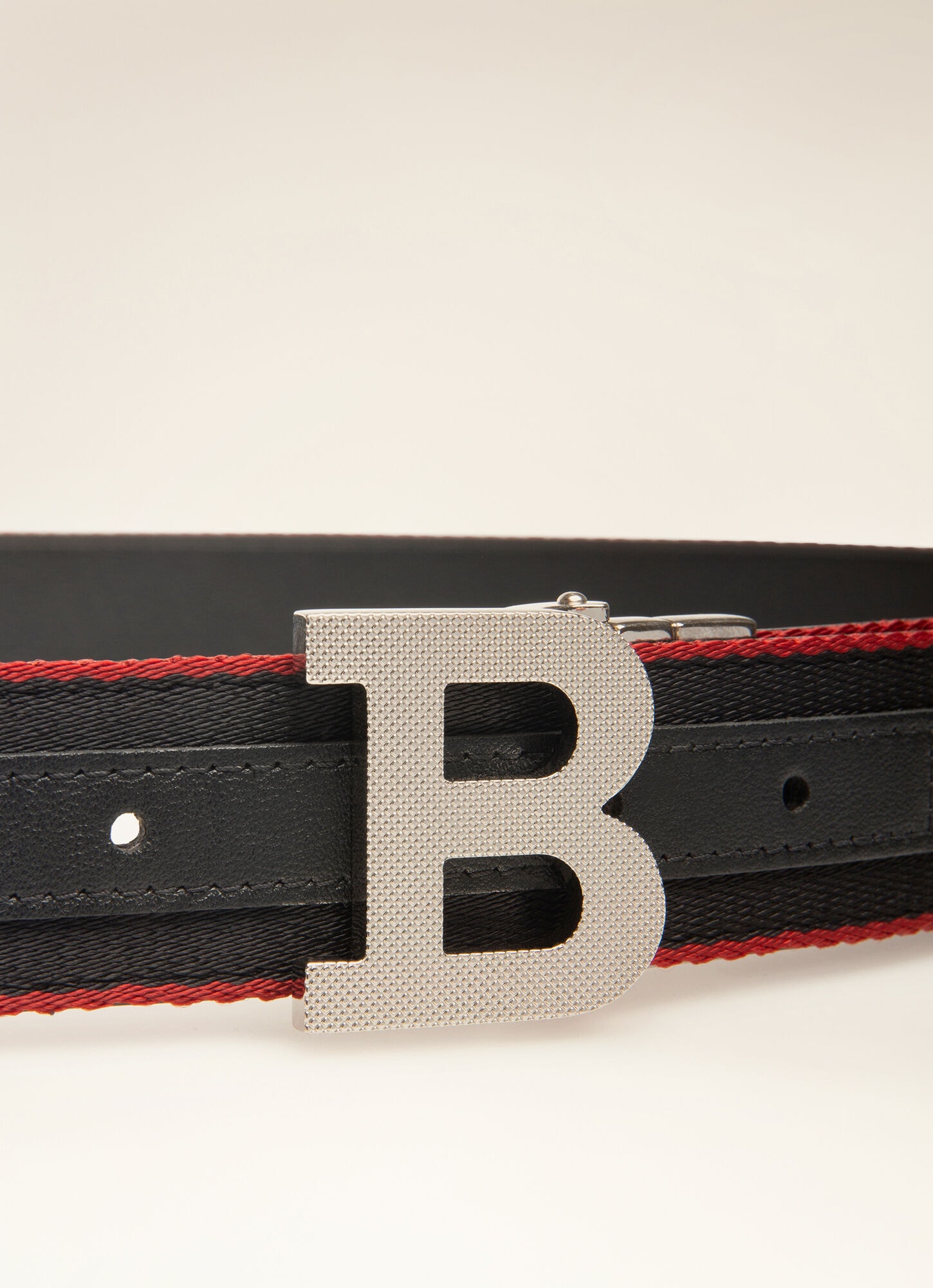 B Buckle | Mens Belt | Black Fabric | Bally