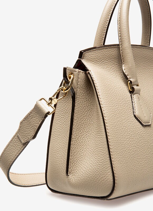 Saphyr Small | Womens Top Handle Bag | Neutral Grey Leather | Bally
