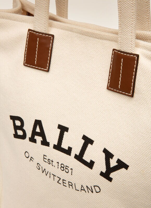 BROWN FABRIC Tote Bags - Bally