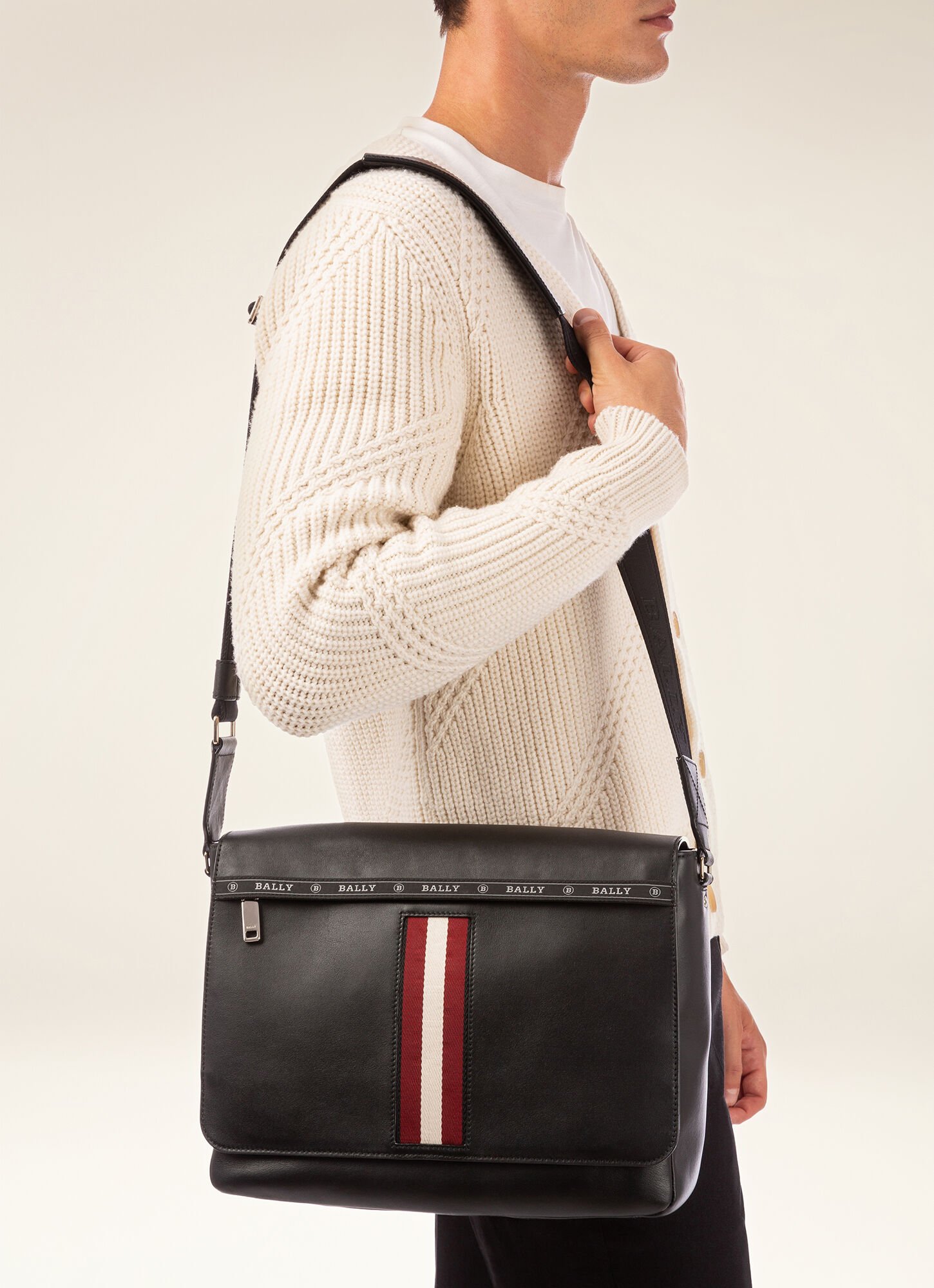 black messenger bag