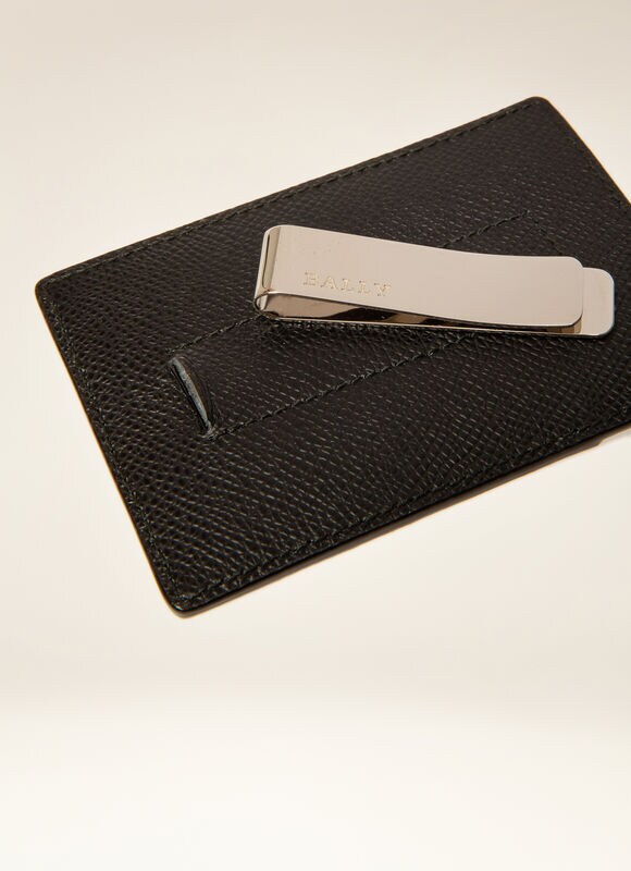 Taedy Mens Card Holder Black Leather Bally