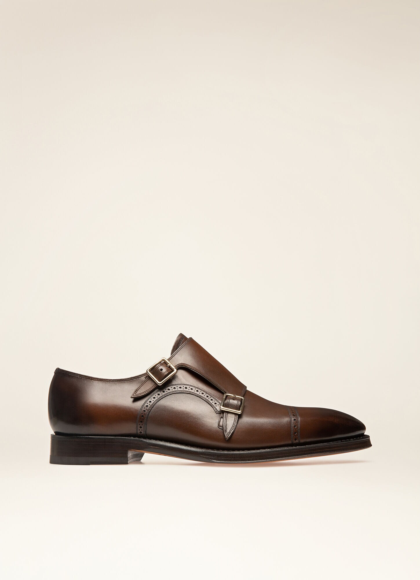 monk strap brown men's shoes