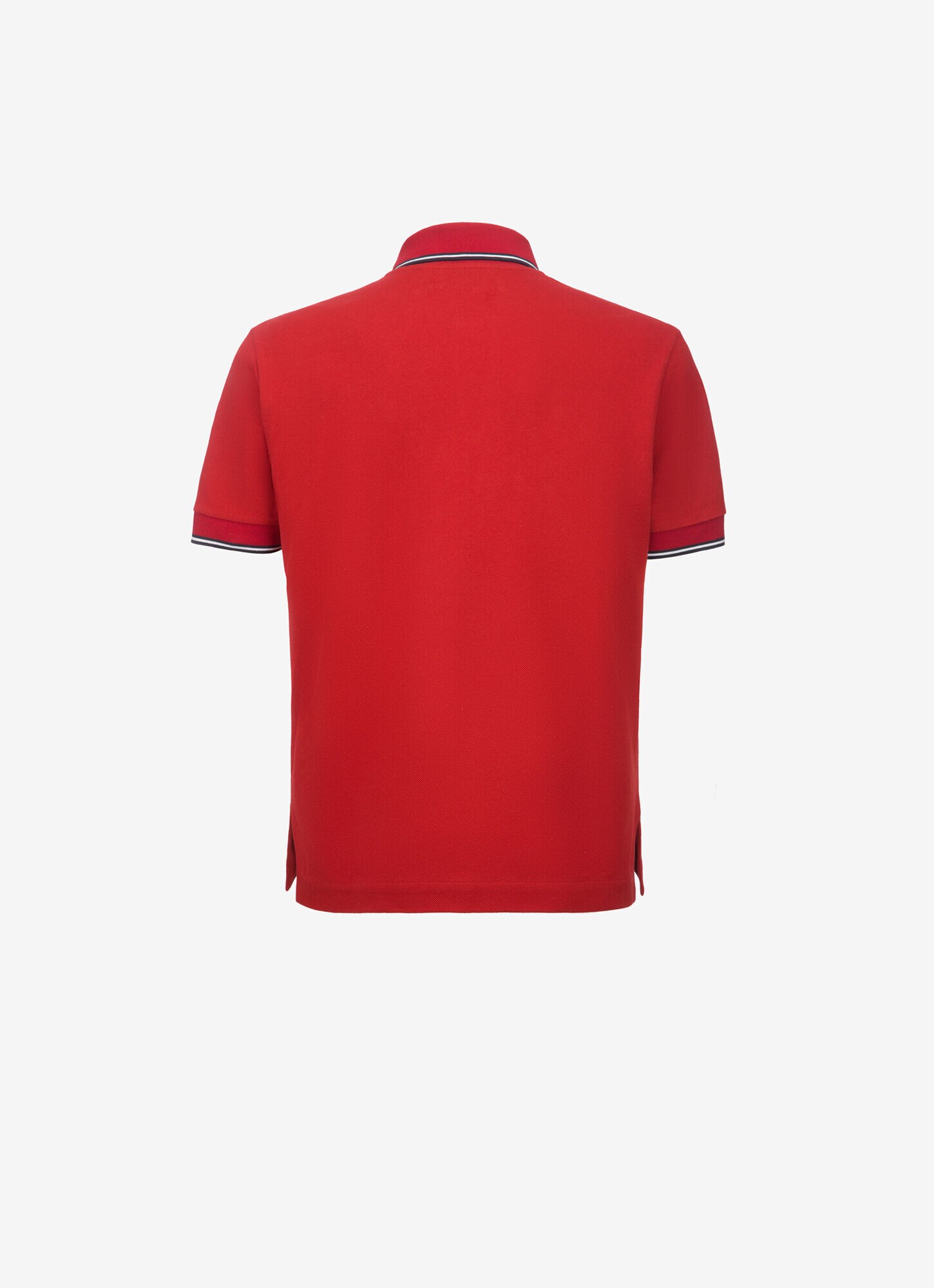 Striped Neck Polo Shirt Mens Polo Shirt Bally Red Cotton Bally