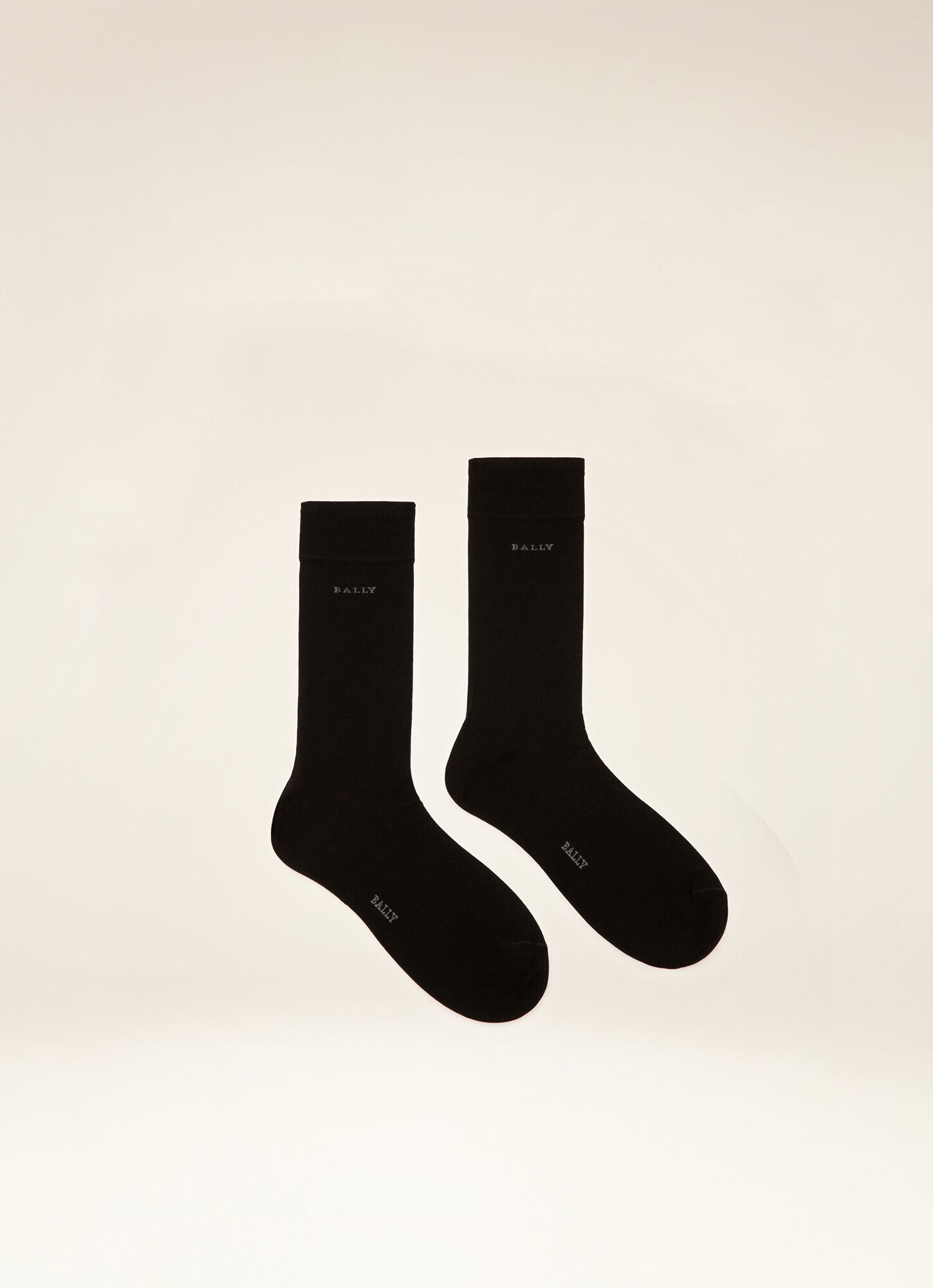 Logo Socks| Mens Socks | Black & Grey Cotton | Bally