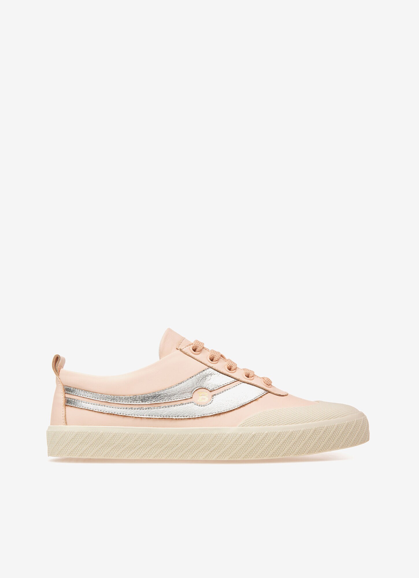 pink leather sneakers