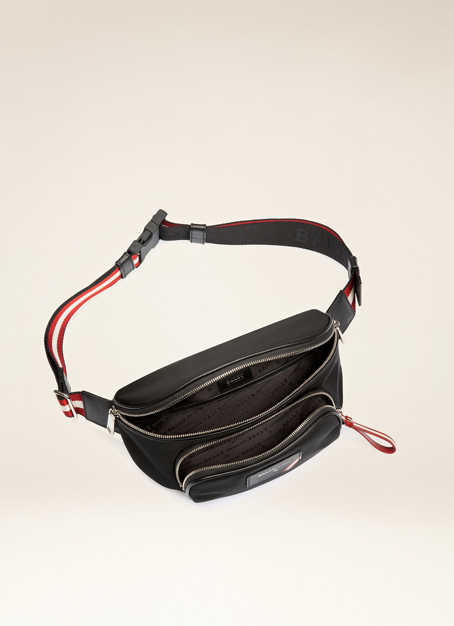 black nylon bum bag