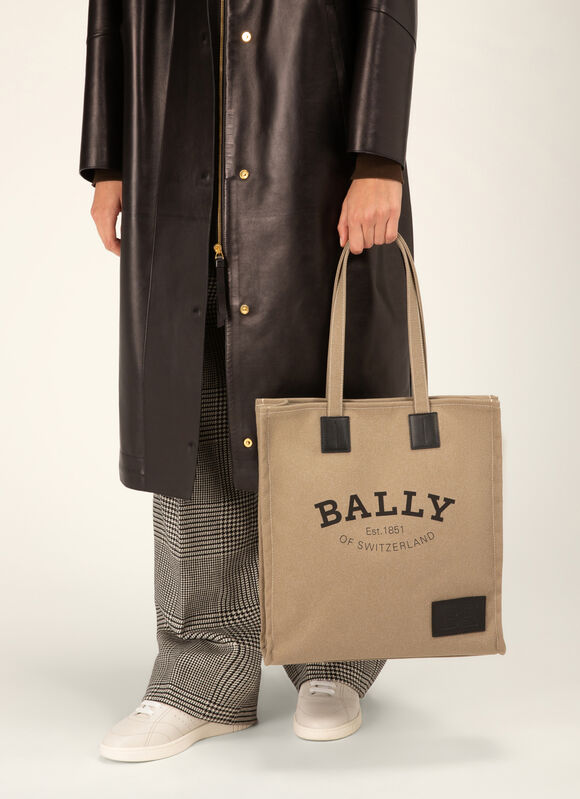 BEIGE FABRIC Tote Bags - Bally