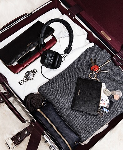 The Bally Crescent Toile collection and accessories for him