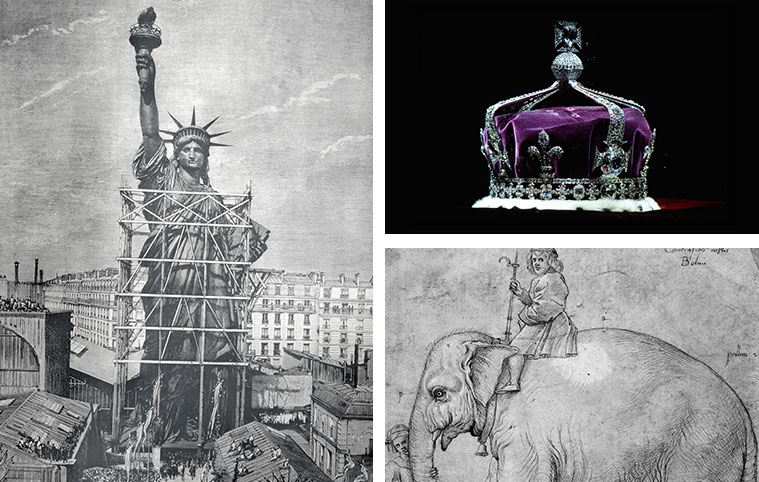 The Statue of Liberty, Crown Jewels, and Jumbo III the elephant, three extravagant gifts throughout history